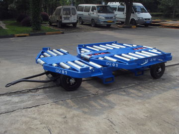 China Stabiler Fracht-Transportwagen-Anhänger, Stahlpaletten-Transportwagen-blaue Farbdrehscheibe-Art fournisseur